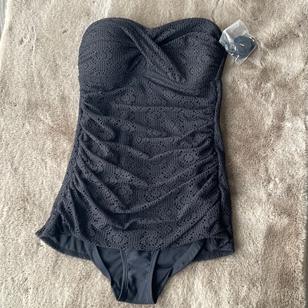 Skirted One Piece Swimsuit with removable halter strap